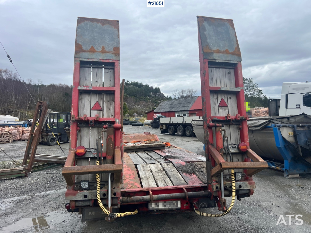 Damm 3 akslet maskinhenger m/ hydrauliske kjørebroer - Biltransportør påhængsvogn: billede 3 Damm 3 akslet maskinhenger m/ hydrauliske kjørebroer - Biltransportør påhængsvogn: billede 3