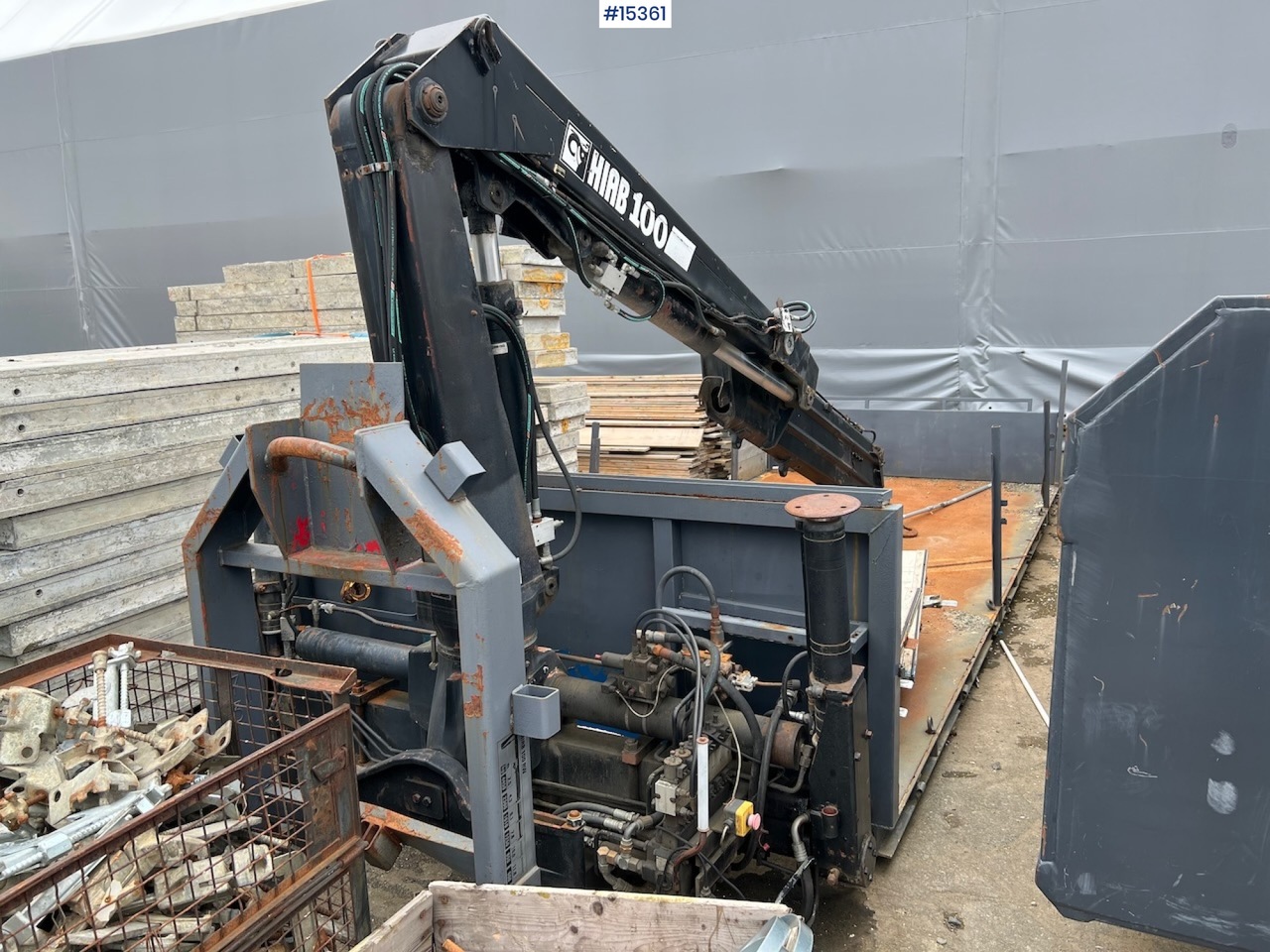 Maxi container krokløftkasse m/ HIAB kran: billede 1