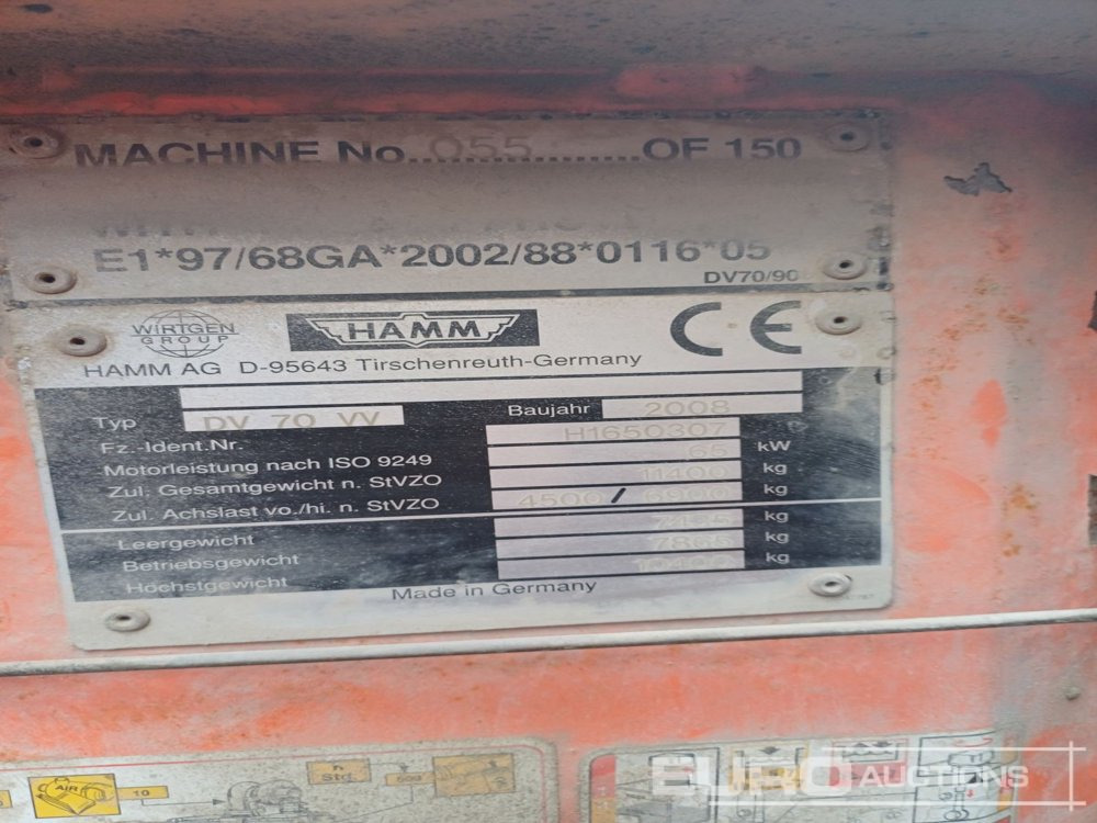 2008 Hamm DV70VV - Tromle: billede 4 2008 Hamm DV70VV - Tromle: billede 4