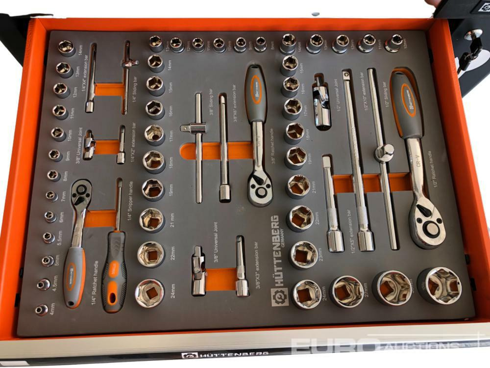 Unused Hüttenberg Tool Trolley, 6 Drawers with Tools - Værkstedsudstyr: billede 3 Unused Hüttenberg Tool Trolley, 6 Drawers with Tools - Værkstedsudstyr: billede 3