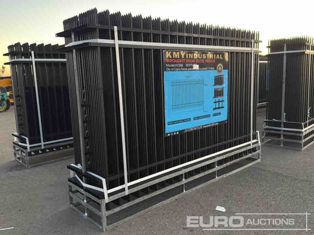 Unused 2025 KMY Industrial Iron Site Fence, Qty (20 of) Fence Panels, (20 of) Posts (W10XH6') Powder Coated Surface - Værktøj/ Udstyr: billede 1 Unused 2025 KMY Industrial Iron Site Fence, Qty (20 of) Fence Panels, (20 of) Posts (W10XH6') Powder Coated Surface - Værktøj/ Udstyr: billede 1