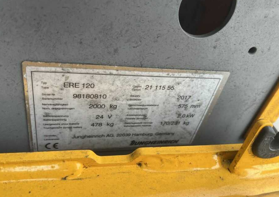 Jungheinrich ERE120 - Håndløftevogn: billede 4 Jungheinrich ERE120 - Håndløftevogn: billede 4