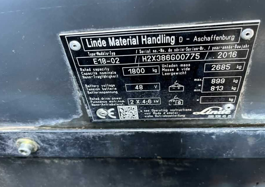 Linde E18-02 - El gaffeltruck: billede 4 Linde E18-02 - El gaffeltruck: billede 4