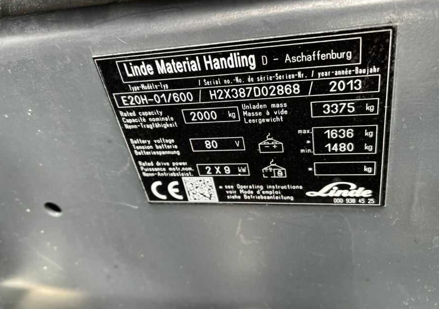 Linde E20H-01/600 - El gaffeltruck: billede 4 Linde E20H-01/600 - El gaffeltruck: billede 4