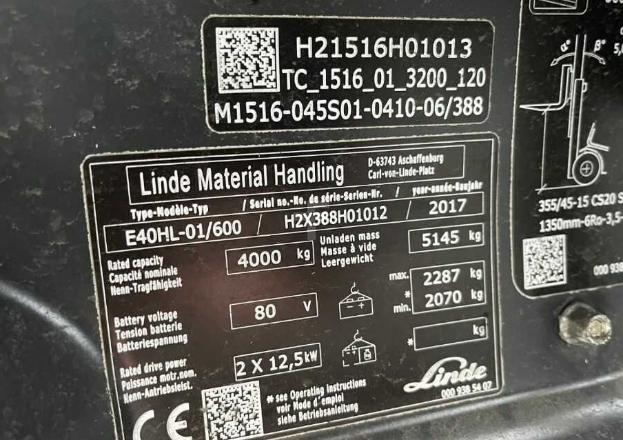 Linde E40/600HL - El gaffeltruck: billede 1 Linde E40/600HL - El gaffeltruck: billede 1