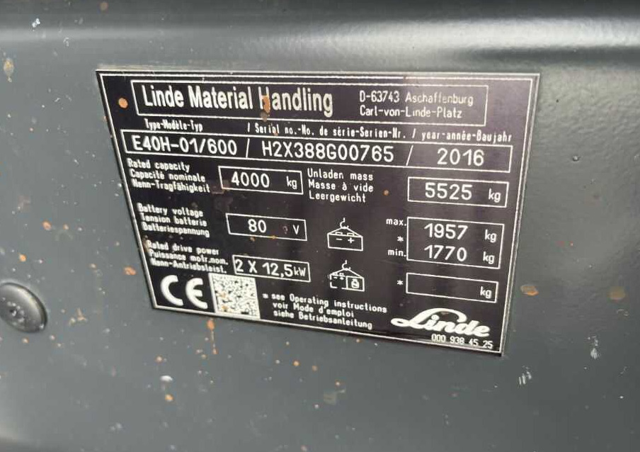 Linde E40H-01/600 - El gaffeltruck: billede 4 Linde E40H-01/600 - El gaffeltruck: billede 4