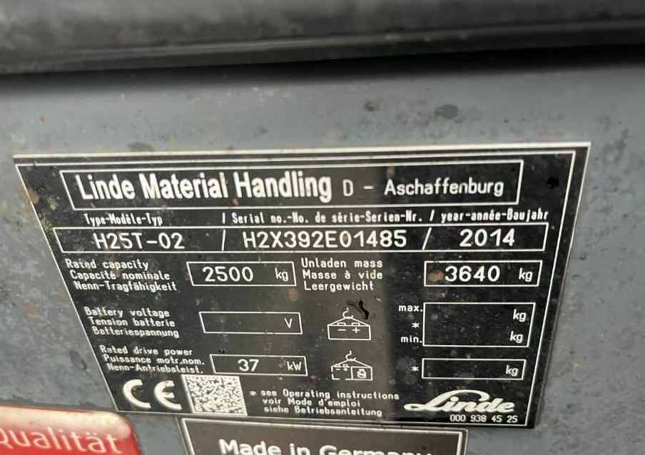 Linde H25T-02 - Gas gaffeltruck: billede 4 Linde H25T-02 - Gas gaffeltruck: billede 4