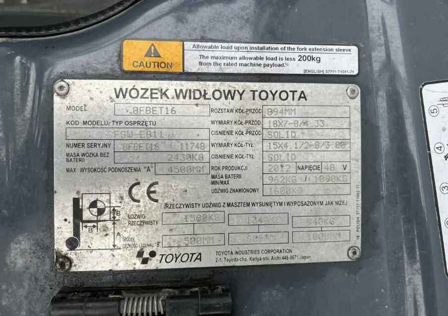 Toyota 8FBET16 - El gaffeltruck: billede 4 Toyota 8FBET16 - El gaffeltruck: billede 4