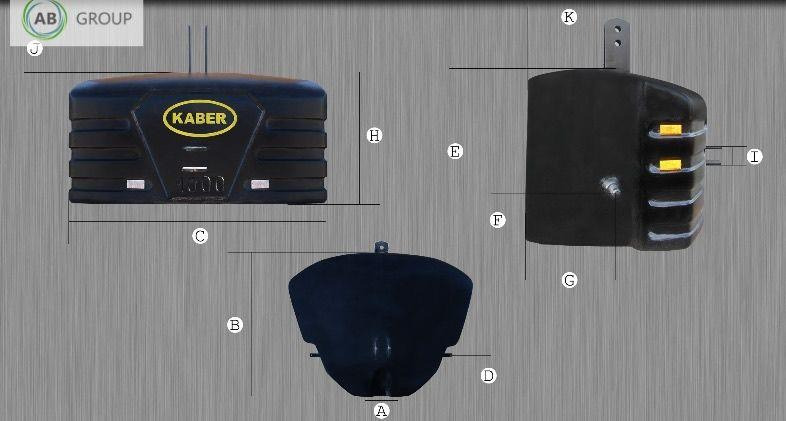 Kaber counterweight type C (seashell) - 600 kg - Vægtklods for Landbrugsmaskine: billede 3 Kaber counterweight type C (seashell) - 600 kg - Vægtklods for Landbrugsmaskine: billede 3