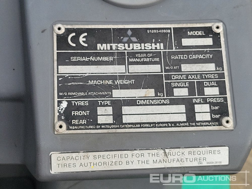 Gaffeltruck 2013 Mitsubishi FG25N: billede 34