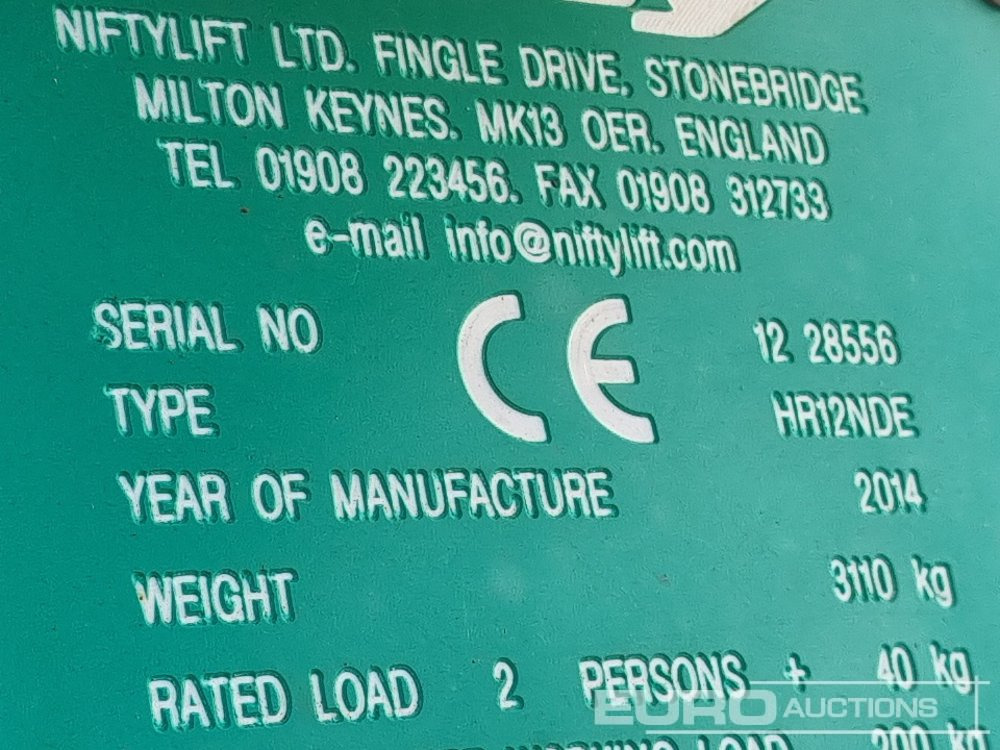 Lift 2014 Niftylift HR12NDE: billede 36