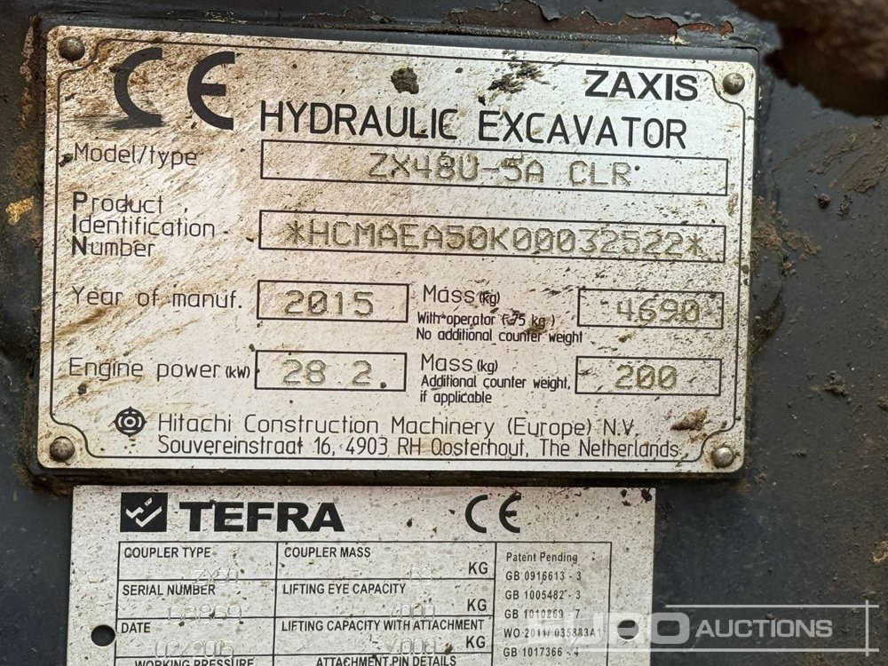 2015 Hitachi ZX48U-5A - Minigravemaskine: billede 5 2015 Hitachi ZX48U-5A - Minigravemaskine: billede 5