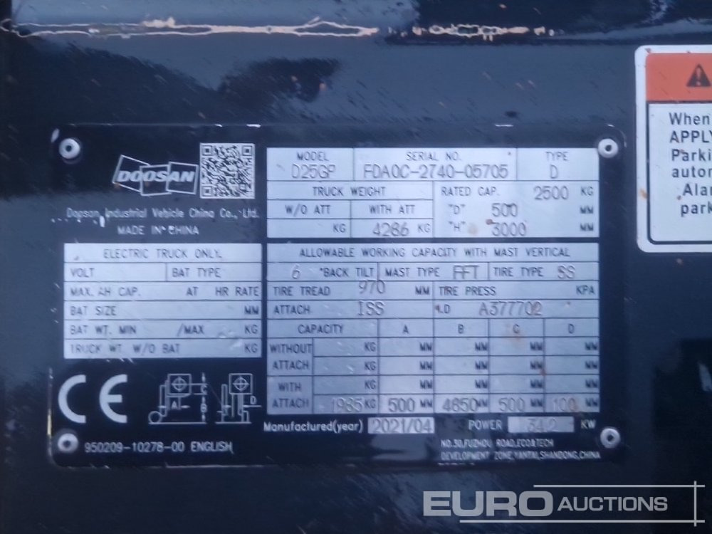 Gaffeltruck 2021 Doosan D25GP: billede 40