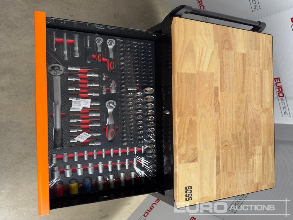 Værkstedsudstyr 2025 Boss Wheeled Tool Trolley, 523pcs Tool Kit, Worktop (Black): billede 12