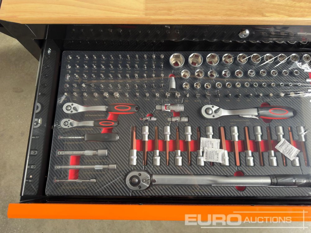 Værkstedsudstyr 2025 Boss Wheeled Tool Trolley, 523pcs Tool Kit, Worktop (Black): billede 13