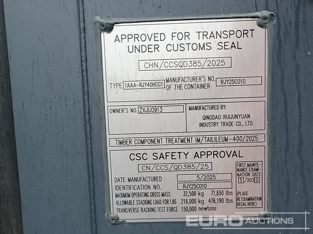 Skibscontainer 40ft HC Container, 4 Side Doors, 1 End Door (Cannot Be Reconsigned): billede 19