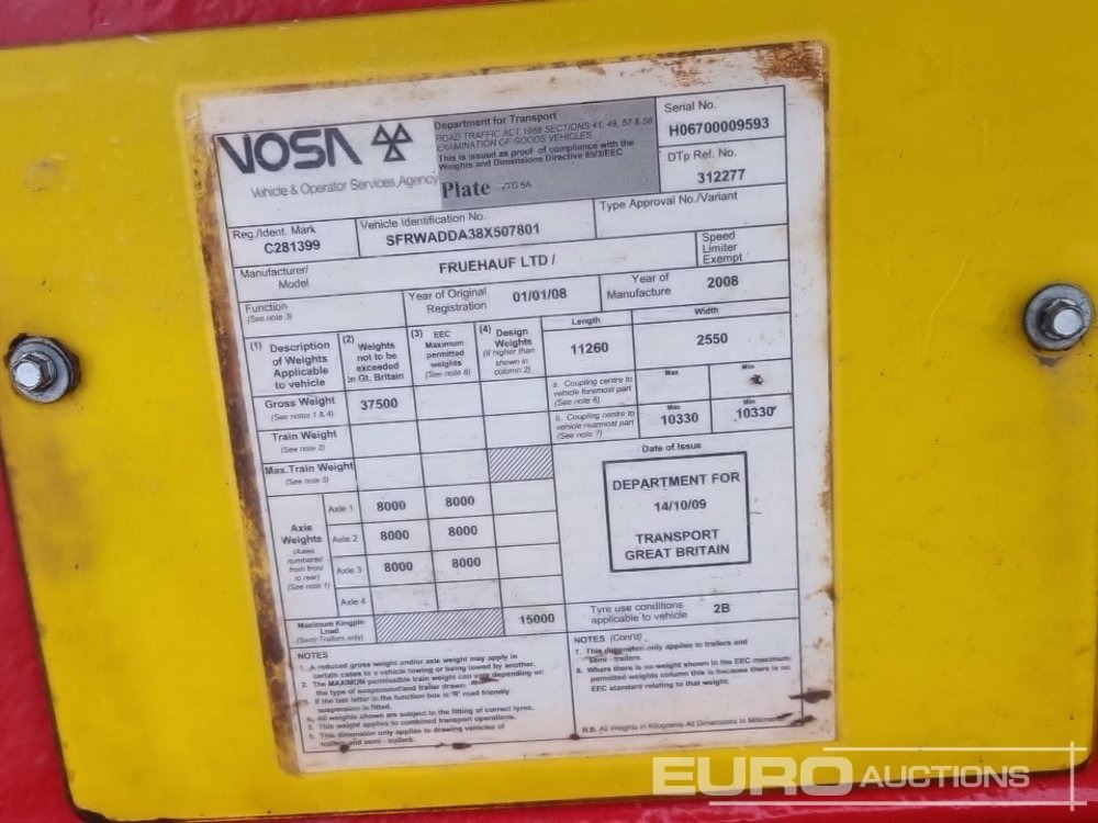 Tipvogn sættevogn Fruehauf Tri Axle Bulk Tipping Trailer, Easy Sheet: billede 35