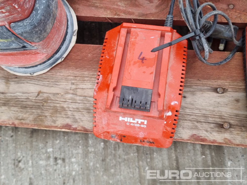 Bygningsudstyr Hilti Battery Vacuum (3 of), 110Volt Orbital Sander (2 of), Battery Drill, Battery (2 of), Charger (4 of), Milwaukee Battery Impact Wrench (2 of), Charger (2 of), Battery, DeWalt Battery Impact Wrench: billede 18