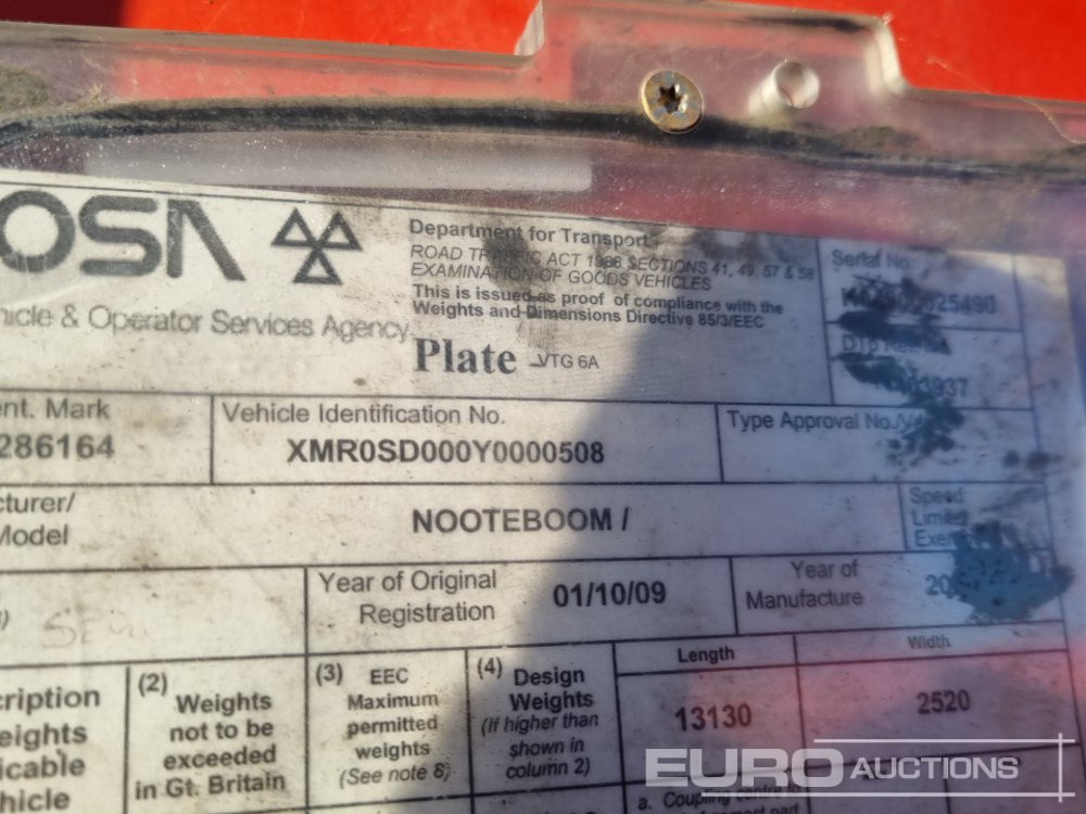Lastbil med lad Nooteboom 4 Axle Extendable Low Loader Trailer, Twin Axle Rear Steer, Out Riggers: billede 42