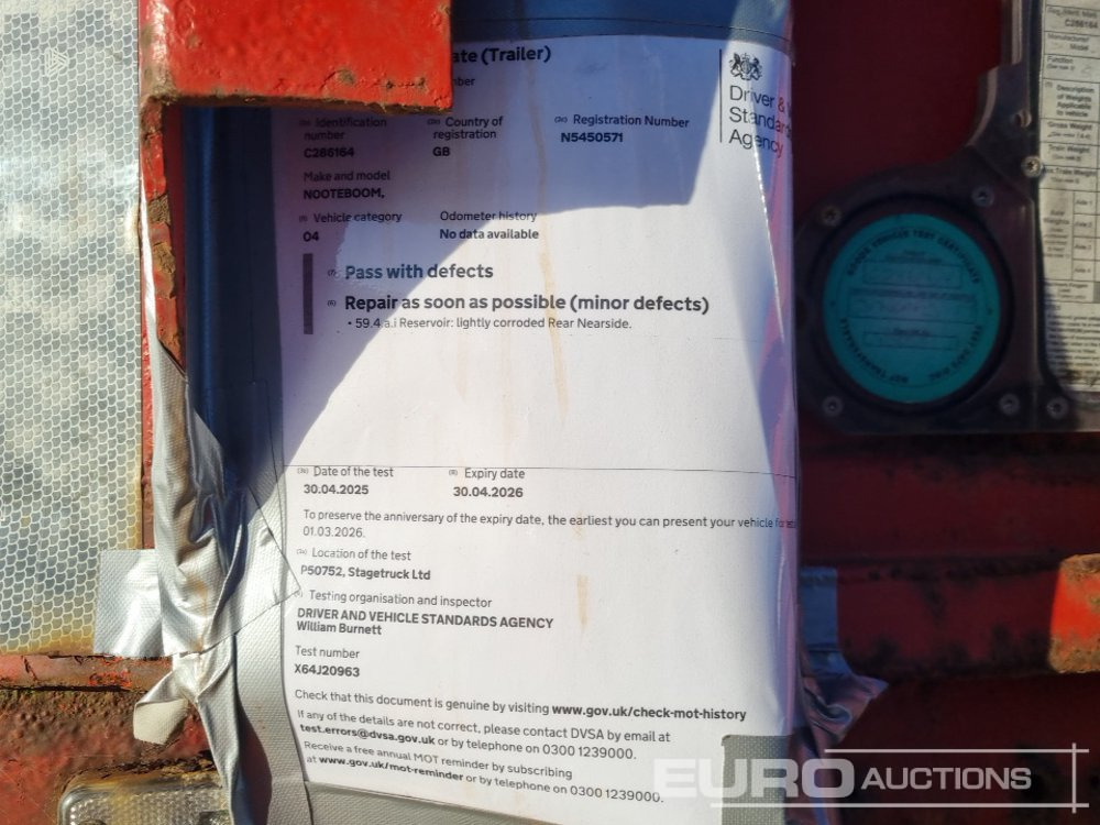 Lastbil med lad Nooteboom 4 Axle Extendable Low Loader Trailer, Twin Axle Rear Steer, Out Riggers: billede 40