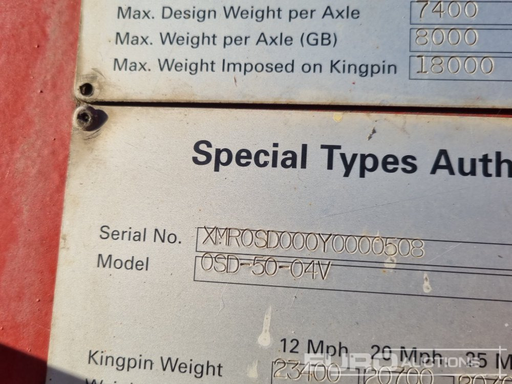 Lastbil med lad Nooteboom 4 Axle Extendable Low Loader Trailer, Twin Axle Rear Steer, Out Riggers: billede 37