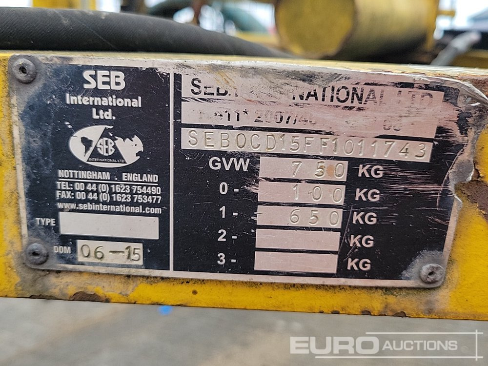 Kabeltrailer Seb International Single Axle Cable Reel Trailer: billede 17