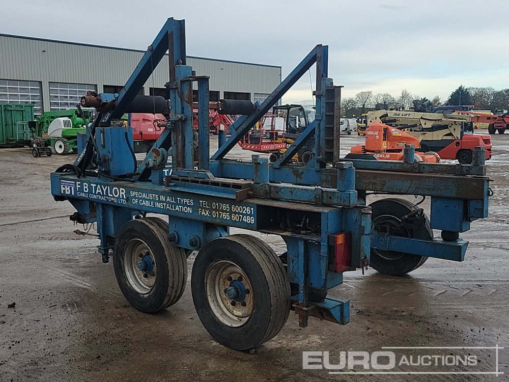 Single Axle Hydraulic Cable Reel Trailer, 1 Cylinder Engine - Landbrugsvogn: billede 3 Single Axle Hydraulic Cable Reel Trailer, 1 Cylinder Engine - Landbrugsvogn: billede 3