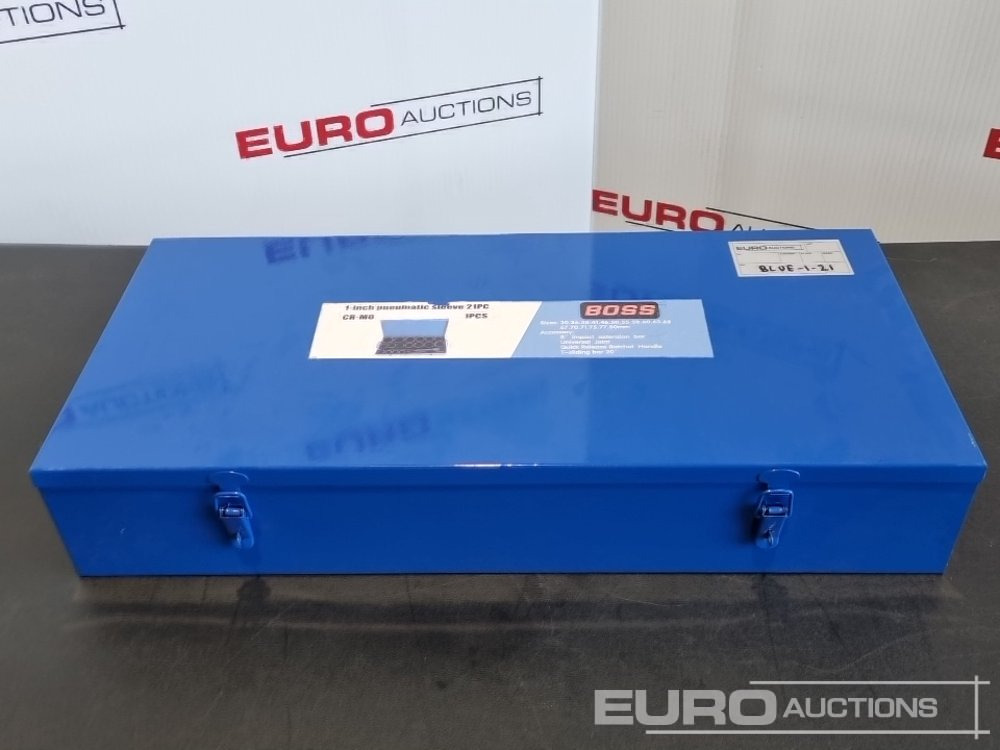 Unused Boss 1" 21pc Pneumatic Socket Set, 8" Impact Extension Bar, Universal Joint, Quick Release Ratchet Handle, 20" T-sliding Bar - Bygningsudstyr: billede 2 Unused Boss 1" 21pc Pneumatic Socket Set, 8" Impact Extension Bar, Universal Joint, Quick Release Ratchet Handle, 20" T-sliding Bar - Bygningsudstyr: billede 2
