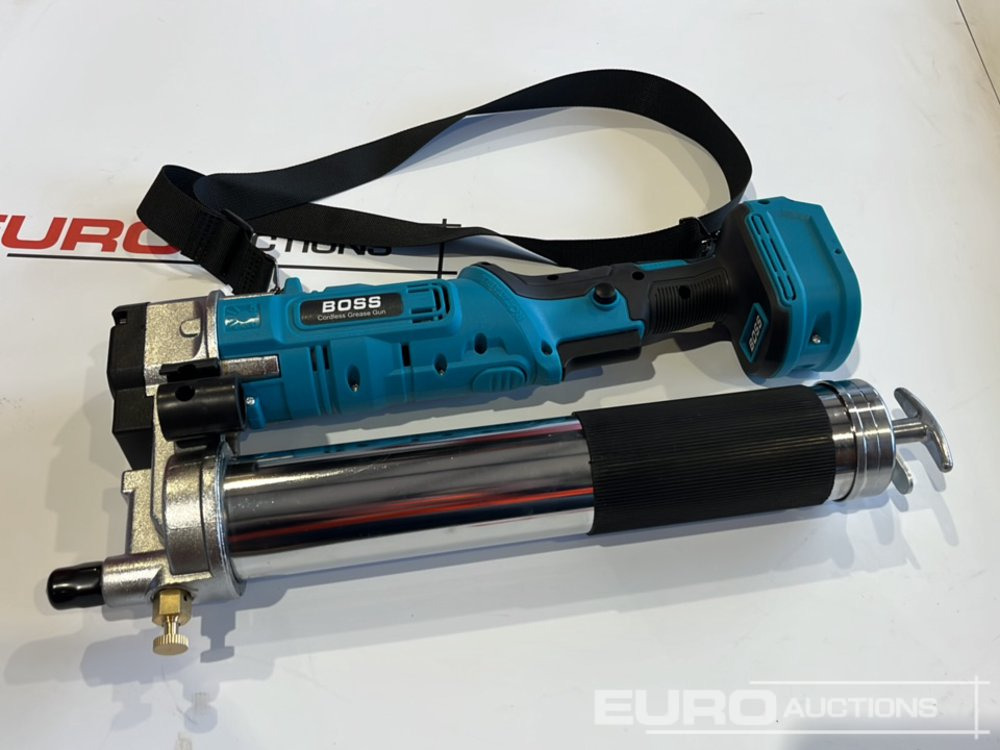 Bygningsudstyr Unused Boss 21 Volt Lithium Battery Cordless Grease Gun, 2 Batteries, Charger, Case, Shoulder Strap, Extension Pieces and Fittings: billede 10 Bygningsudstyr Unused Boss 21 Volt Lithium Battery Cordless Grease Gun, 2 Batteries, Charger, Case, Shoulder Strap, Extension Pieces and Fittings: billede 10