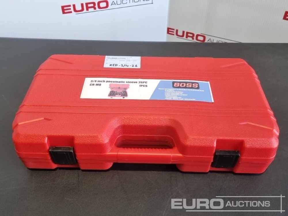 Unused Boss 3/4" 26pc Heavy Duty Pneumatic Socket Set, 4" Connecting Rod, 8" Connecting Rod Quick Ratchet Wrench, 20" Sliding Road, L Handle Sliding Head Extension Bar - Bygningsudstyr: billede 2 Unused Boss 3/4" 26pc Heavy Duty Pneumatic Socket Set, 4" Connecting Rod, 8" Connecting Rod Quick Ratchet Wrench, 20" Sliding Road, L Handle Sliding Head Extension Bar - Bygningsudstyr: billede 2