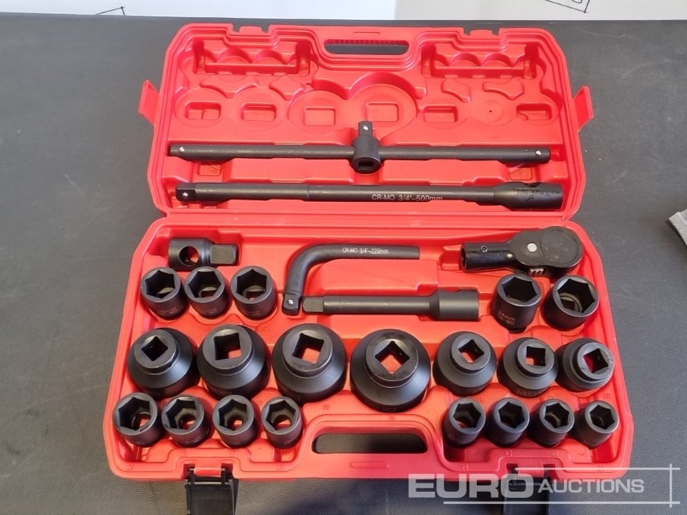 Unused Boss 3/4" 26pc Heavy Duty Pneumatic Socket Set, 4" Connecting Rod, 8" Connecting Rod Quick Ratchet Wrench, 20" Sliding Road, L Handle Sliding Head Extension Bar - Bygningsudstyr: billede 4 Unused Boss 3/4" 26pc Heavy Duty Pneumatic Socket Set, 4" Connecting Rod, 8" Connecting Rod Quick Ratchet Wrench, 20" Sliding Road, L Handle Sliding Head Extension Bar - Bygningsudstyr: billede 4