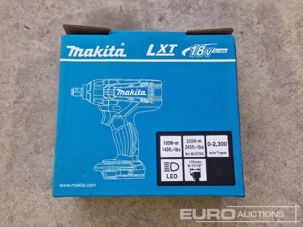 Bygningsudstyr Unused Makita DTW190 18V 1/2" Li-Ion LXT Impact Wrench (Body Only): billede 21