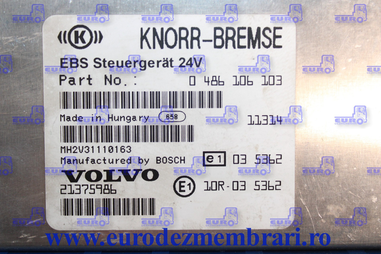 CALCULATOR EBS VOLVO 21375986 - Kontrol blok for Lastbil: billede 3 CALCULATOR EBS VOLVO 21375986 - Kontrol blok for Lastbil: billede 3
