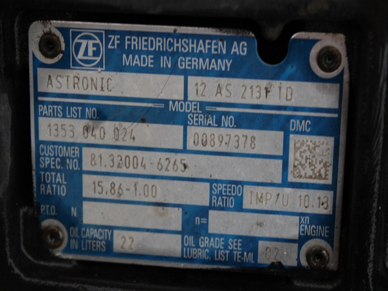 CUTIE DE VITEZE MAN AUTOMATA CU INTARDER 12 AS 2131 TD R=15,86-1,00 81.32004.6265 - Gearkasse for Lastbil: billede 5 CUTIE DE VITEZE MAN AUTOMATA CU INTARDER 12 AS 2131 TD R=15,86-1,00 81.32004.6265 - Gearkasse for Lastbil: billede 5