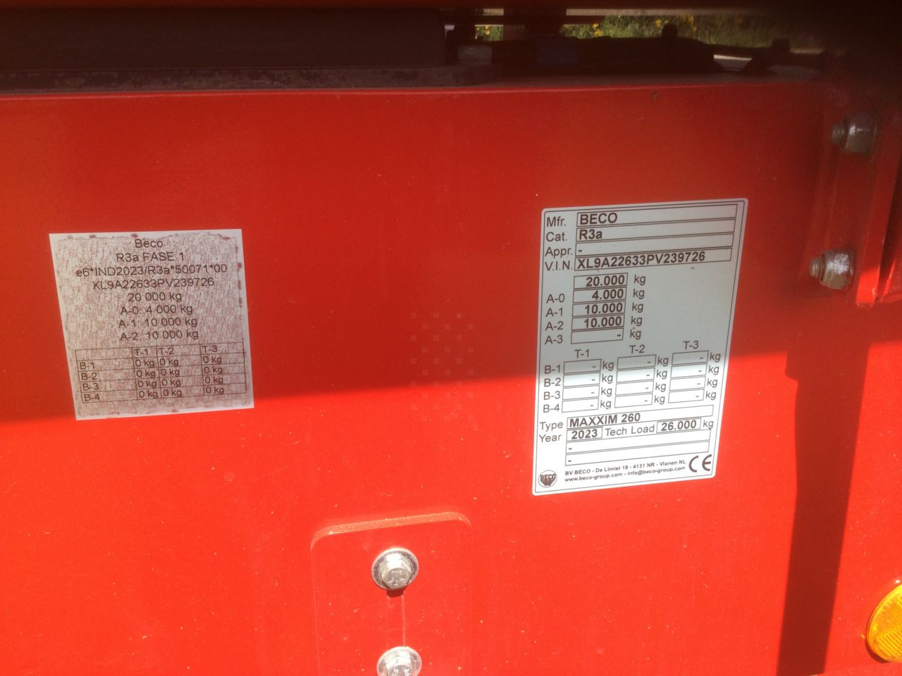 Beco Maxxim 260 - Tipvogn påhængsvogn: billede 5 Beco Maxxim 260 - Tipvogn påhængsvogn: billede 5