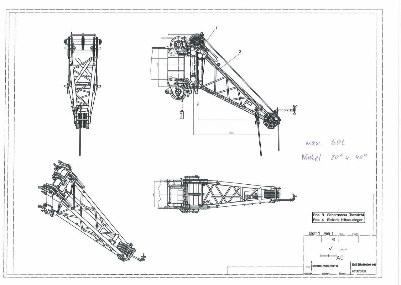 Liebherr Zubehör = LTM 1300/1 u. LTM 1300-6.1 / MONTAGESPITZE - SONDERSPITZE 60 t - Mobilkran: billede 2 Liebherr Zubehör = LTM 1300/1 u. LTM 1300-6.1 / MONTAGESPITZE - SONDERSPITZE 60 t - Mobilkran: billede 2