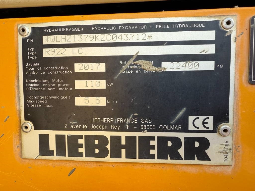 Liebherr R 922 LC - Bæltegravemaskine: billede 2 Liebherr R 922 LC - Bæltegravemaskine: billede 2