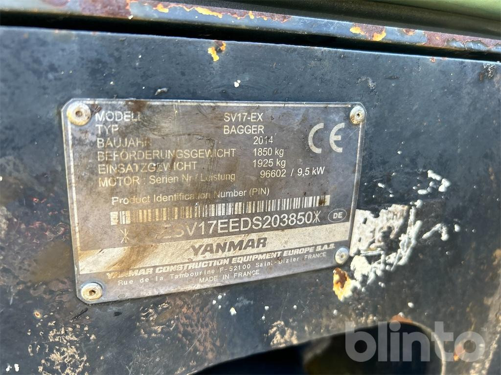 Yanmar SV17-EX (2014) - Minigravemaskine: billede 5 Yanmar SV17-EX (2014) - Minigravemaskine: billede 5