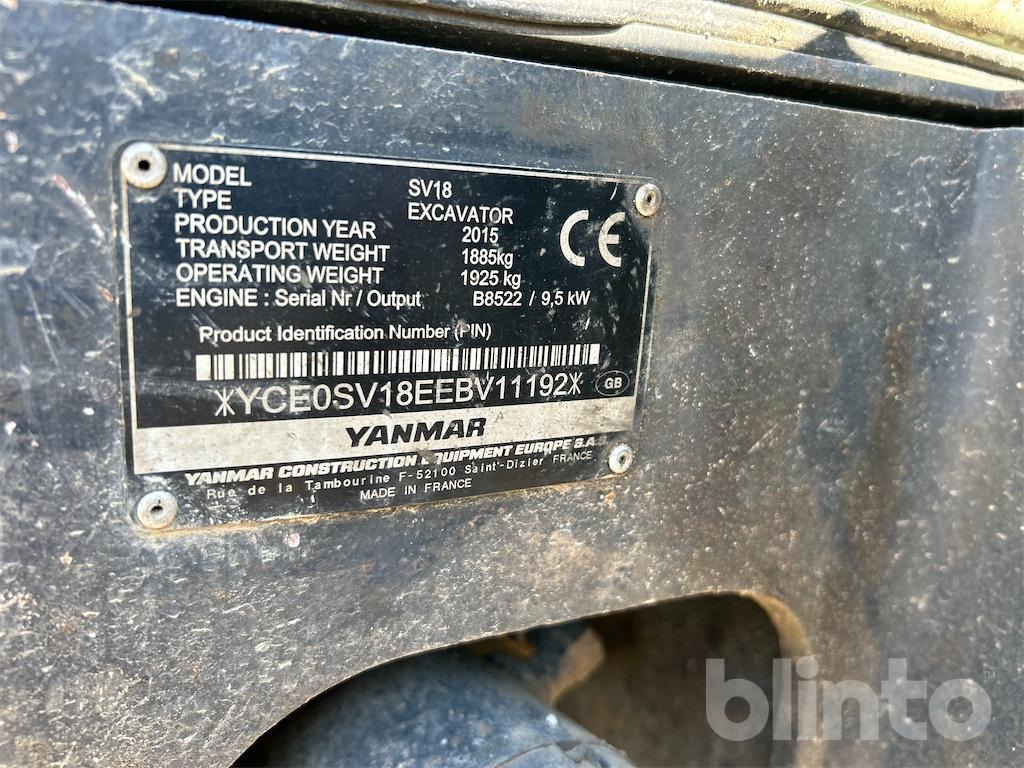 Yanmar SV18 inkl. 3 Löffel (2015) - Minigravemaskine: billede 5 Yanmar SV18 inkl. 3 Löffel (2015) - Minigravemaskine: billede 5