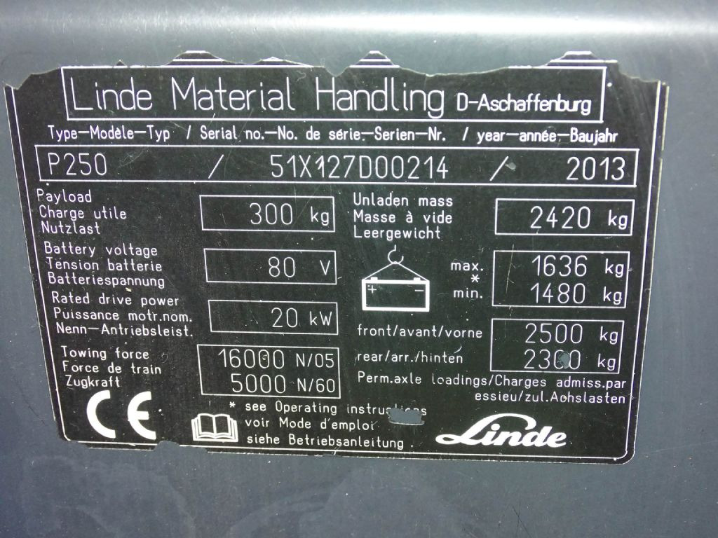 Linde P250 - Elektrisk trækker: billede 5 Linde P250 - Elektrisk trækker: billede 5