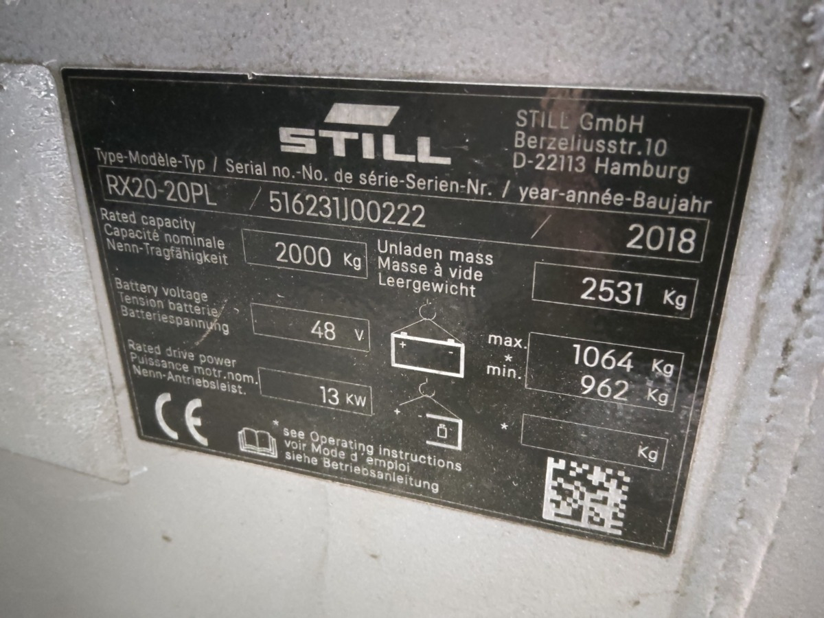 Still RX20-20PL/LIION - El gaffeltruck: billede 5 Still RX20-20PL/LIION - El gaffeltruck: billede 5
